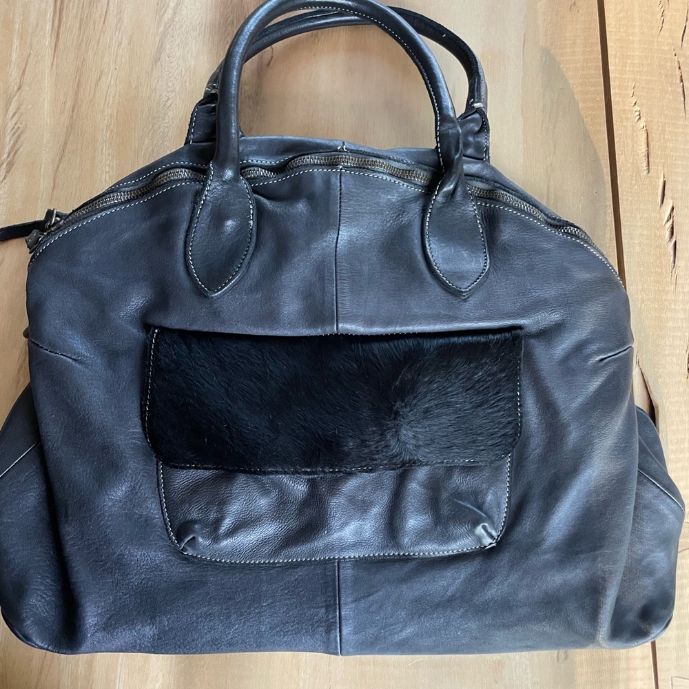 Black Leather Tote Bag
